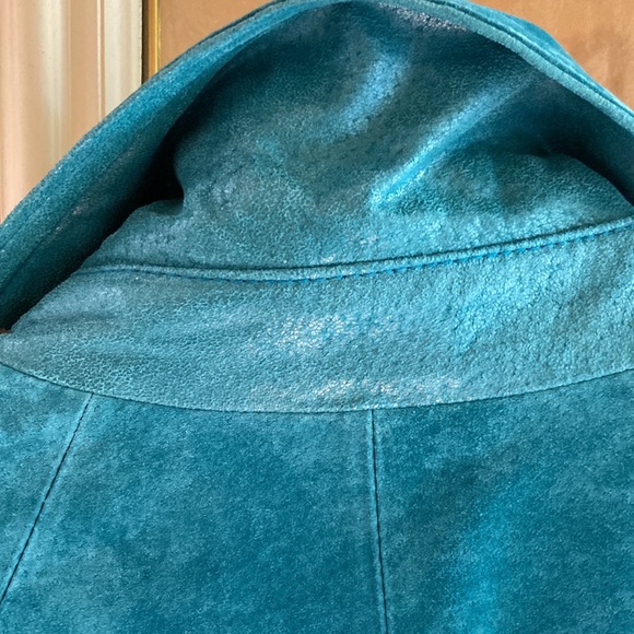 NWT Terry Lewis Suede Jacket Teal - Picture 5 of 10